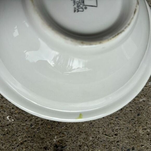 Jackson Custom China Falls Creek Pa White & Green Heavy 8” Serving Bowl - Picture 5 of 6